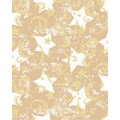 Gift Wrap (24"x100') GOLD STARS & SWIRLS/KRAFT